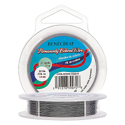 BENECREAT 3 Strands Copper Craft Wire, Long-Lasting Plated, Twisted Round, Gunmetal, 22 Gauge, 0.6mm, about 10m/roll(CWIR-BC0008-0.6mm-B)