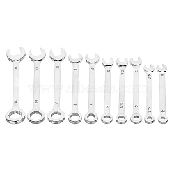 Iron Ratcheting Combination Wrench Sets, 10-Piece, for Home Appliances, Machinery Maintain , Platinum, 98x20x4mm, 10pcs/set(TOOL-CA0001-01)