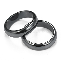 Non-Magnetic Synthetic Hematite Finger Rings, Black, 20mm(RJEW-J005-03)