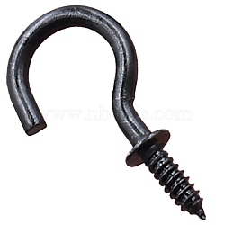 Iron Cup Hook Ceiling Hooks, Screw Hanger, for Indoor and Outdoor Use, Black, 36.85mm(FS-WG39576-16)