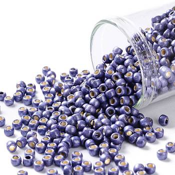 TOHO Round Seed Beads, Japanese Seed Beads, (PF567F) PermaFinish Purple Metallic Matte, 8/0, 3mm, Hole: 1mm, about 1110pcs/50g