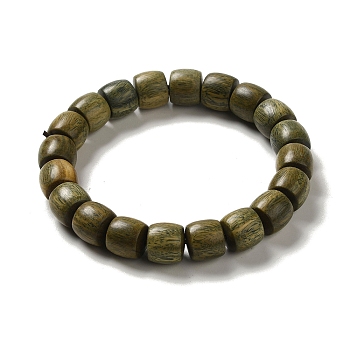Sandalwood Verawood Mala Bead Bracelets, Buddhist Jewelry, Stretch Bracelets, Barrel, Olive, Inner Diameter: 2-1/4 inch(5.7cm)