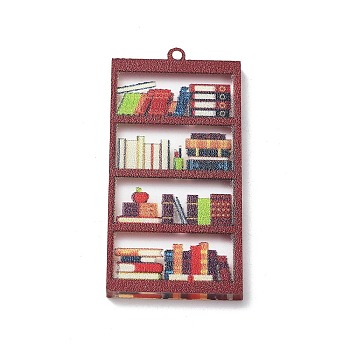 Acrylic Pendant, Book Charm, Rectangle, 41.5x20x2mm, Hole: 1.2mm