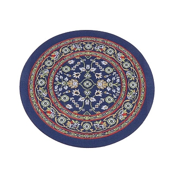 Turk Style Round Carpet Woven Floor Mat, for 1:12 Mini Doll House, Steel Blue, 160mm