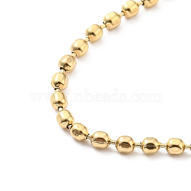 304 Stainless Steel Ball Chain Necklace for Women(NJEW-A008-03G)-2