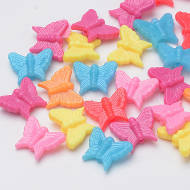 Mixed Color Butterfly Plastic Beads