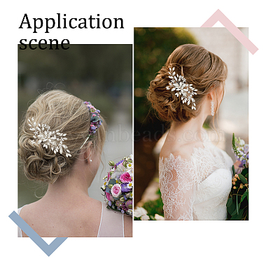 AHADERMAKER 1Pc Wedding Bridal Hair Combs(OHAR-GA0001-06)-5