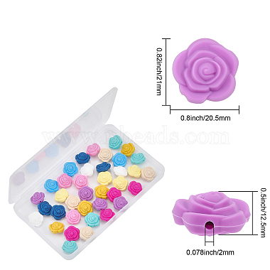 40Pcs 10 Colors Food Grade Eco-Friendly Silicone Beads(SIL-CA0001-46)-2