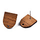 Walnut Wood Stud Earring Findings(MAK-N032-011)-3