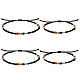 4teiliges Set aus Armbändern und Fußkettchen im 4 Stil aus Glasperlen und 303 geflochtenen Perlen aus Edelstahl(SJEW-SW00003-03)-1