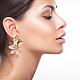 2 Pairs 2 Colors 3D Flower of Life Enamel Dangle Stud Earrings(EJEW-FI0001-26)-5