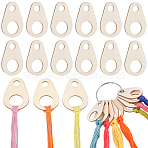 Teardrop Wood Embroidery Thread Organizers, with Iron Loose Leaf Book Binder Hinged Rings, Goldenrod, 55x38mm(AJEW-GF0009-22)
