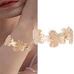 1Pc Floral Iron Cuff Bangles for Women, Golden, Inner Diameter: 2-3/8 inch(5.95cm)(BJEW-LP0004-11)