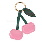 1Pc PU Leather Alloy Keychains, Light Golden, Cherry, Pearl Pink, 110mm(KEYC-TA0001-46B)