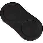 Wood Pepper Grinder Holder, Oval Salt & Pepper Mill Tray, Black, 81x160x11.5mm, Inner Diameter: 56.67mm(WD-XCP0001-04)