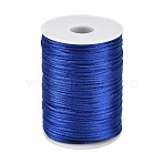 Polyester Satin Rattail Cord, for Chinese Knot Making, Round, Blue, 2.5mm, about 100.00 Yards(91.44m)/Roll(FB-CBAF92D-01)