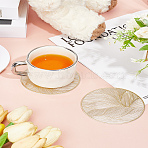 2Pcs PVC Hot Pads Cup Mats, Heat Resistant Mat, Flat Round, Lemon Chiffon, 103.5x1mm(AJEW-LP0006-94B)