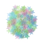 100Pcs Luminous ABS Plastic Star Wall Stickers, Wall Decorations, Mixed Color, 28x29.5x1mm, 100pcs/set(AJEW-WH20059-43B)