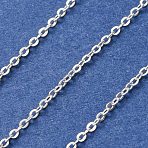 304 Stainless Steel Cable Chains, Soldered, with Spool, Silver, 1.5x1.2x0.1mm(SA-CBA4160-08B-S)