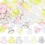 120Pcs 6 Colors Transparent Acrylic Bead Caps, Flower, Mixed Color, 14.5x17.5~18x17.5~18mm, Hole: 2mm, 20pcs/color(TACR-SC0001-51)