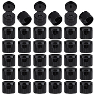 Plastic Flip Bottle Caps, Cosmetics Lotion Bottle Caps, Column, Black, 30.5x25mm, Hole: 4.5mm(FIND-WH0152-707B)