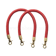 Imitation Leather Bag Handles, Rings Shaped Purse Handles, Red, 600x10~12mm(PW-WGE6F52-02)