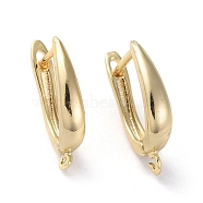 Brass Hoop Earring Findings with Latch Back Closure, with Horizontal Loop, Golden, 20.5x3.5x13mm, Hole: 1.2mm, Pin: 1mm(ZIRC-G158-18G)