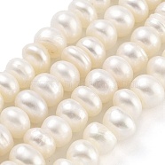 Natural Cultured Freshwater Pearl Beads Strands, Grade A+, Rondelle, PapayaWhip, 6~7mm, Hole: 0.6mm, about 44pcs/strand, 6.89 inch(17.5cm)(PEAR-C003-30A)