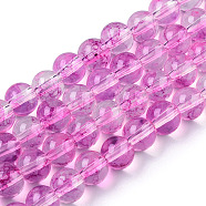 Baking Painted Glass Beads Strands, Imitation Opalite, Round, Violet, 6mm, Hole: 1.3~1.6mm, about 133pcs/strand, 31.4 inch(DGLA-Q023-6mm-DB55-01)