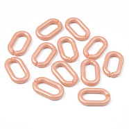 Opaque Acrylic Linking Rings, Quick Link Connectors, For Jewelry Cable Chains Making, Oval, Dark Salmon, 27x16x4mm, Inner Diameter: 19x8mm, about 490pcs/500g(OACR-S038-004B-A06)