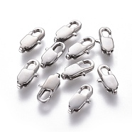 304 Stainless Steel Lobster Claw Clasps, Stainless Steel Color, 13x6x3mm, Hole: 1.4mm(STAS-G201-06B-P)