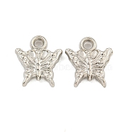 CCB Plastic Pendants, Butterfly Charms, Platinum, 15x13x3mm, Hole: 2.3mm(CCB-L014-27P)