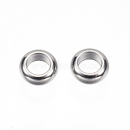 Non-Tarnish 304 Stainless Steel Spacer Beads, Ring, Stainless Steel Color, 5x2mm, Hole: 3mm(X-STAS-D448-033P)