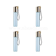 Glass Aromatherapy Refillable Bottle, Roller Ball Bottles, with Aluminium Oxide Cover & PP Plug, Column, Light Blue, 1.6x8.7cm, Capacity: 10ml(0.34fl. oz)(MRMJ-WH0073-04B-D)