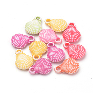 Craft Style Acrylic Pendants, Scallop, Mixed Color, 17.5x13x4mm, Hole: 2.5mm, about 950pcs/500g(MACR-T004-13)