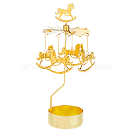 Stainless Steel Spinning Rotary Candle Holder Stand, Rotating Carousel Tea Light Holder, for Wedding Christmas Party Decoration, Horse, 10.1x15.6cm(DIY-WH0304-976E)
