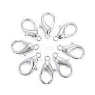 Platinum Plated Zinc Alloy Lobster Claw Clasps, Parrot Trigger Clasps, Cadmium Free & Nickel Free & Lead Free, 21x12mm, Hole: 2mm(X-E107-P-NF)