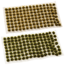 208Pcs 2 Colors Nylon Mini Grass Tufts, Artificial Grass Model, for DIY Sand Table Materials, Mixed Color, 4~5mm, 104pcs/color(AJEW-SP0003-17C)