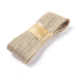 Flat Burlap Ribbon, Silk Hessian Ribbon, for DIY Gift Wrap, Christmas Tree Decoration, Wedding Party, Wheat, 1-1/2 inch(38mm), about 2m/bundle(OCOR-WH0030-79D)