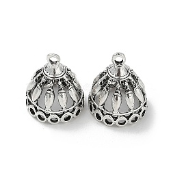 Rack Plating Tibetan Style Alloy Pendant Bail, Tassel Cap Bail, Cone, Antique Silver, 27.5x23mm, Hole: 2.5mm(TIBE-S324-27AS)