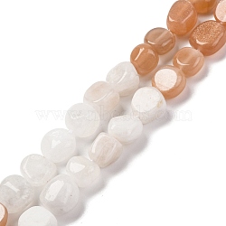 Natural Peach Moonstone Beads Strands, Nuggets, Tumbled Stone, 5~14x4~10x4~8mm, Hole: 0.8~1mm, about 45~59pcs/strand, 15.75~16.34 inch(40~41.5cm)(G-L610-B02-01)