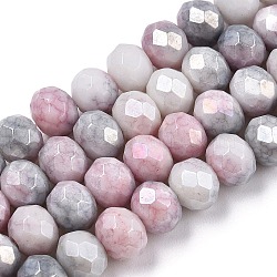 Faceted Electroplated Glass Beads Strands, AB Color Plated, Abacus, Medium Orchid, 6x5mm, Hole: 1.2mm, about 88~89pcs/strand, 17.05 inch~17.32 inch(43.3~44cm)(X-GLAA-C023-02-A06)