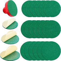 CHGCRAFT 18Pcs 3 Style Air Hockey Mallet Felt Pads Replacement, Air Hockey Pushers Pad, Self Adhesive FeLt Sticker, Flat Round, Dark Green, 59~94x2mm, 6pcs/style(AJEW-CA0002-52)