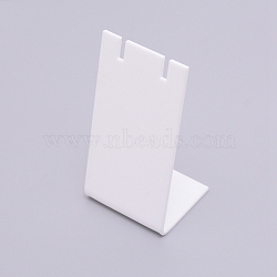 Acrylic Earring Display Frame, L-shaped, White, 1-3/8x1-3/4x3-3/8 inch(3.5x4.5x8.7cm)(EDIS-WH0006-09B)