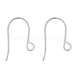 925 Sterling Silver Earring Hooks, Silver, 16x10mm, Hole: 2mm, Pin: 0.7mm(STER-G011-19)