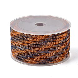 6.7M Braided Nylon Twisted Round Cord, for Rope Bracelets & Shoe Lace Cord Making, Dark Red, 4mm, about 7.33 Yards(6.7m)/Roll(NWIR-Z004-A07)