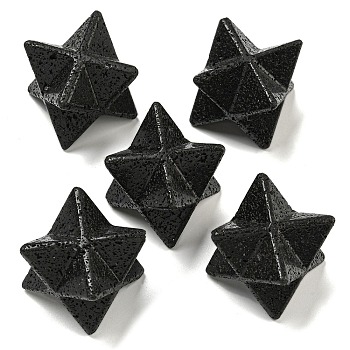 Natural Lava Rock Beads, No Hole/Undrilled, Merkaba Star, 25x25x25mm