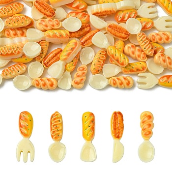 50Pcs 5 Styles Kitchen Ware Theme Resin Cabochons, Tableware, 20~21x5~7x3~5mm, 10pcs/style