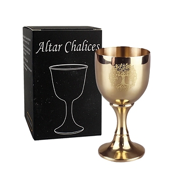 Altar Chalice, Brass Chalice Cup, Altar Goblet, Ritual Tableware for Communions, Star, 35x78mm