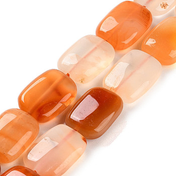 Natural Agate Beads Strands, Rectangle, 18x13x6mm, Hole: 1.4mm, about 22pcs/strand, 15.35''(39cm)